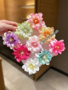 9件套波西米亚风仿真花发夹，大号发夹，沙滩发饰，花朵发夹，花卉发饰，适合户外活动和海滩度假。夏季配饰套装，海滩必备，送给女朋友的礼物，夏季假日配饰，发饰，万圣节发饰，女士度假装扮，闺蜜礼物，头部配饰，发夹 - 彩色 - 查看 4