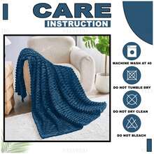 VELVETIO Osum Chunky Cord Ribbed Throws Soft Large Fluffy Cosy Sofa Bed Settee Blankets - Navy - View 6