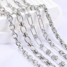 1 Meter modische Edelstahlkette in Silber, geeignet für DIY Halsketten, Armbänder, Schmuckherstellung