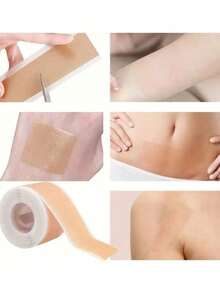 Parches de silicona para cicatrices: suaves, lavables y reutilizables para cicatrices quirúrgicas, cicatrices de cesárea y queloides. Parches de silicona suaves, transpirables e impermeables para una gestión eficaz de las cicatrices. Accesorios de gimnasio, vendas de gimnasio, cinta deportiva