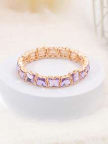 1 pieza Pulsera ajustable chapada en oro de 14K con decoración de mariposa danzante elegante, de moda y versátil
