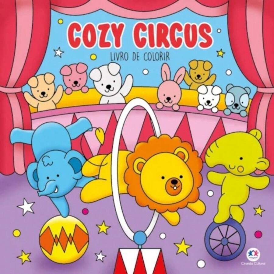 Kit Livro de Colorir Comfy and Cozy Tipo  Ciranda Cultural - Cozy Circus - Visão 1