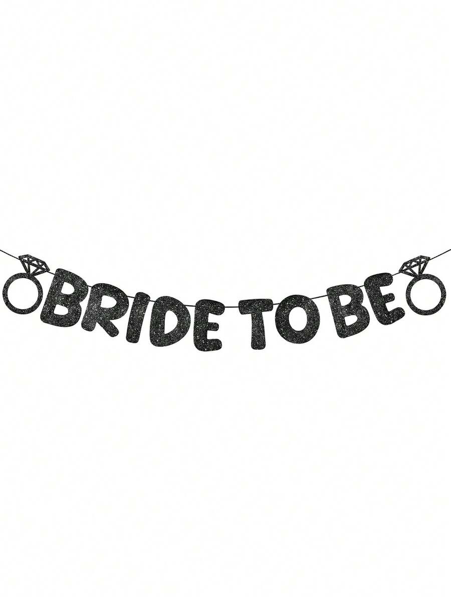 1 Set Gold Glitter "Bride To Be" Wedding Banner, Suitable For Bridal Shower, Wedding Celebration, Bachelorette Party, Hanging Decor - Multicolor - View 1