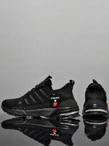 Plus Size Men's Casual Breathable Sports Running Shoes, Outdoor Fashion Solid Color Light-Weight Training Sneakers