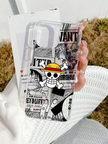 ONE PIECE Cover trasparente per telefono con logo Skull e motivo Straw Hat di One Piece, compatibile con e Galaxy