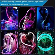7-Color Mode LED Optic Fiber Whip Lights, Suitable For Dancing, Carnival, Party, Concert, Dance Accessory, Lighting Show, Music Festival - Nhiều màu - Xem 9