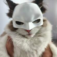 1 pieza Máscara de cabeza de gato impresa en 3D, hecha de material PLA de alta calidad, máscara clásica de cara de gato para Halloween, Navidad, Pascua, Acción de Gracias - Máscara de disfraz de animal para cosplay
