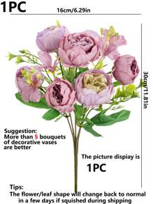 1/3PCS Artificial Peony Flowers Bouquets Hydrangea Ball Chrysanthemum Halloween Valentine's Day Gifts Birthday Party Decorations Wedding Flower Baskets Bride Holding Flowers Home Furnishings Dining Rooms Bedrooms Windowsills Vases For Decorations New Year Decorations Outdoor Gardens Start Of School Season