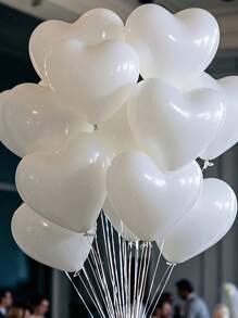10pcs-200pcs White, Red, Pink, Blue 10-Inch Heart-Shaped Latex Balloons, Suitable For Birthday Party Decor, Valentine's Day Decor, Proposing To Loved One, Engagement Decor, Wedding Decor, Room Decor, Outdoor Photo Prop