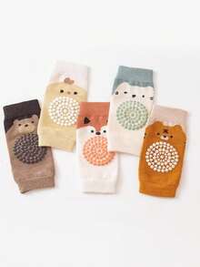 3件套（护膝+防滑腿套）随机新款设计可爱透气儿童护膝，婴儿爬行运动防护地板腿套套装