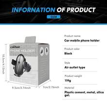 Carsun Car Phone Holder, Portable, Intelligent, Non-Slip, Noise Reduction, Rotatable, Suitable For Air Vent - Black - View 9