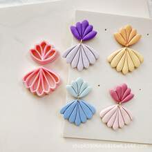 2pcs Boho Style Clay Cutters Set - Polymer Clay Earring Making Tools, Floral Design, DIY Ceramic Jewelry Pendants, Craft Supplies For Jewelry Makers, Beading & Jewelry Making, Without Battery - LM-067 - View 3