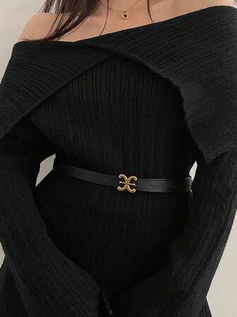1pc Women's Fashion Simple PU Leather Belt, Casual Waist Belt For Dress, Shirt, Sweater, Jacket Summer, School Fall, Autumn, Halloween