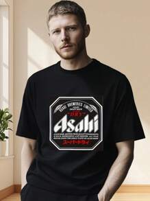 1pc Creative Graphic T-Shirt | Beer Label Printing | Unique Creative Design, Artistic Style, Unisex, All Seasons, Perfect Gift For Your Loved Ones, Friends And Family.
