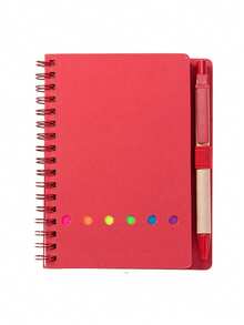 1/2/5pcs Notebook Set With Pen Holder And Random Color Index Stickers, Suitable For Study And Office Use, Random Memo Pad, Sticky Note Set School Supplies - Black - View 15