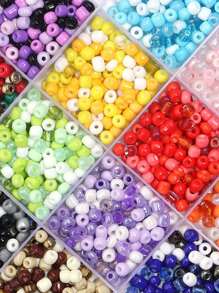 40g Perles de verre de 4 mm de couleurs mélangées, perles intercalaires transparentes de couleur unie convenant à la fabrication de bijoux, bracelets, boucles d'oreilles, pendentifs et colliers DIY
