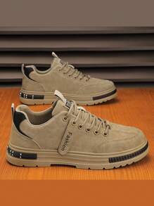 Men's All-Season Functional Shoes Work Safety Shoes - Non-Slip, Durable, Breathable Low-Top Lace-Up Sneakers, High-Quality Fabric Soft Upper PU Upper And PVC Rubber Sole, A Variety Of Multi-Color Khaki, Gray Are Very Suitable For Leisure And Outdoor Activities Travel Mountaineering Construction Site Work Safety, Walking Multi-Functional Shoes