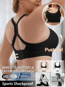 Reggiseni sportivi senza cuciture per donne in taglie forti, reggiseni push-up con schienale incrociato, lingerie sexy, top yoga senza fili, biancheria intima confortevole e antistress per palestra, per donne in taglie forti