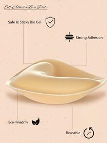 زوج من قطع وسادة الصدرية ذات الوجهين اللاصقة، وسادات صدر لاصقة، وسادات حشو قابلة لإعادة الاستخدام، وسادات صدر بيكيني غير مرئية مُسمكة مقاومة للماء للسباحة - مشاهدة 6