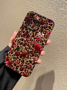 Funda para teléfono con estampado de guepardo, leopardo y cerezas (1 unidad). Funda de TPU picante compatible con phone S - Multicolor - Ver 2