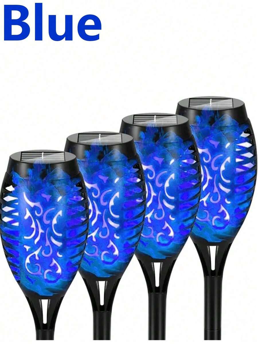 Bộ 4/6 đèn năng lượng mặt trời ngoài trời, đèn sân vườn, có thể điều chỉnh độ sáng, chống thấm nước, đèn sân cỏ kiểu retro, đèn ngọn lửa biệt thự, đèn sân vườn biệt thự bán chạy, đèn trang trí cảnh quan sân vườn ngoài trời, đèn năng lượng mặt trời mô phỏng ngọn lửa sống động chống thấm nước. - Nhiều màu - Xem 1