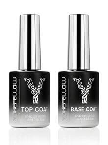 YOKEFELLOW 16ML Base Coat & Top Coat, Shine Finish And Long Lasting Large Capacity Clear Gel Soak Off UV LED Scratch And Wear Resistant Professional Gel Base Top Coat Manicure Salon DIY Home For Women Girls Gift - Clear - View 16