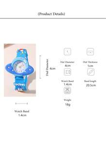 Kids Adorable Rocket & Space Capsule Cartoon Design Watch