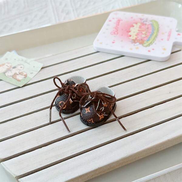 3.8cm Doll Miniature PU Leather Fabric Shoes, 22cm Jointed Doll Parts And Accessories Shoes (Shoes Only)