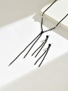 3 pièces/Set de collier, boucles d'oreilles et parure de bijoux géométriques pour femmes, accessoires de style rue et de fête de mariage. Excellent cadeau pour la saison de Thanksgiving