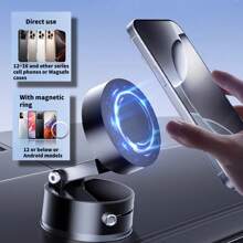 Soporte magnético de succión para teléfono, ajustable 360°, soporte para teléfono con las manos libres, compatible con iPhone y Android, para coche/gimnasio/espejo, nueva versión 2025, plegable y retráctil, soporte de teléfono magnético de doble cara, accesorio de coche, regalo para cumpleaños, familia y amigos