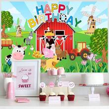 1 tấm vải phông nền tiệc sinh nhật động vật trang trại 82,7 * 59,1 / 59,1 * 39,4 / 39,4 * 29,5 inch phông nền trang trại màu đỏ trang trại động vật trang trí tiệc sinh nhật chủ đề trang trại hoạt hình biểu ngữ tiệc tắm bàn bánh đạo cụ chụp ảnh, Giáng sinh - Nhiều màu - Xem 7