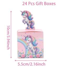 24pcs Unicorn Candy Boxes,Unicorn Party Favor Box,Gift Box,Gift Wrapping Box,Rainbow Unicorn Treat Box,Cartoon Themed Birthday Party Favors,Candy Box,Packaing Box,Snack Food Box,Chocolate Biscuit Baking Box,Gender Reveal Party Decor,Wedding Party Supplies,Bridal Shower Favors,Holiday Party Supplies,Holiday Gift