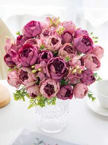 1/3PCS Artificial Peony Flowers Bouquets Hydrangea Ball Chrysanthemum Halloween Valentine's Day Gifts Birthday Party Decorations Wedding Flower Baskets Bride Holding Flowers Home Furnishings Dining Rooms Bedrooms Windowsills Vases For Decorations New Year Decorations Outdoor Gardens Start Of School Season