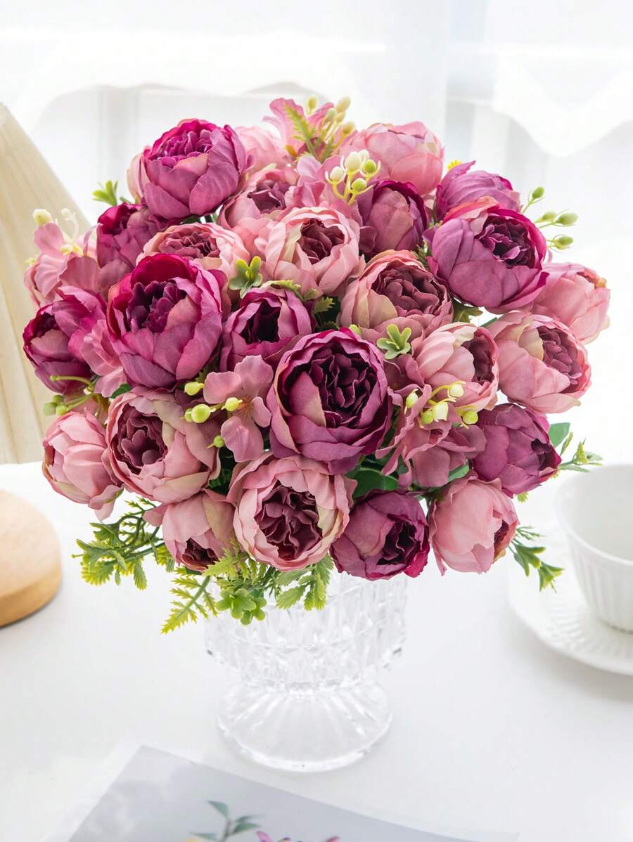 1/3PCS Artificial Peony Flowers Bouquets Hydrangea Ball Chrysanthemum Halloween Valentine's Day Gifts Birthday Party Decorations Wedding Flower Baskets Bride Holding Flowers Home Furnishings Dining Rooms Bedrooms Windowsills Vases For Decorations New Year Decorations Outdoor Gardens Start Of School Season