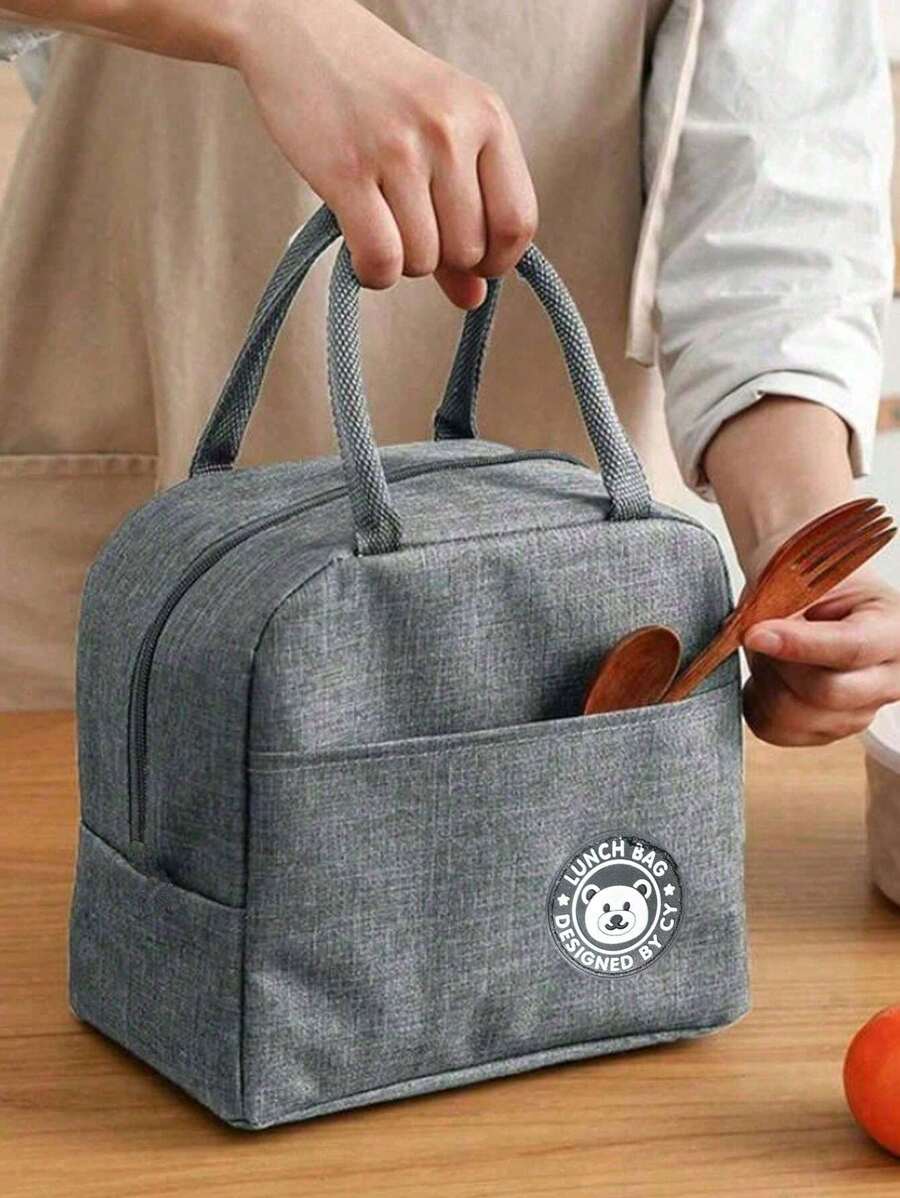 1 szt. Torba termiczna z izolacją termiczną Bear Label, duża pojemność wielokrotnego użytku torba na lunch z wodoodporną przenośną konstrukcją, idealna do szkoły i biura - zachowaj świeżość i smak jedzenia, torba bento, torba podręczna, piknik kuchenny, letnie torby na zewnątrz na żywność, torby piknikowe na kemping