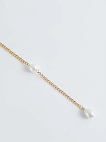 1 pièce Chaîne de taille élégante en perles de goutte d'eau pour l'été et la plage, accessoire de bijoux de corps pour femme