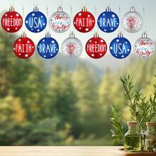 4th Of July Hanging Decorations Red White Blue Wooden Ball Ornaments Patriotic Decorations - Multicolor - View 6