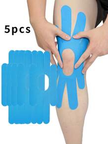 5 pezzi Nastro kinesiology per ginocchia, ginocchiere, nastro antiabrasione per i muscoli, nastro di supporto articolare in spandex, impermeabile e traspirante, taglia universale, appositamente progettato per la protezione sportiva e gli accessori, allevia il disagio, con funzione di compressione fissa, adatto per ciclismo estivo, trekking, arrampicata, corsa, palestra e allenamento all'aperto