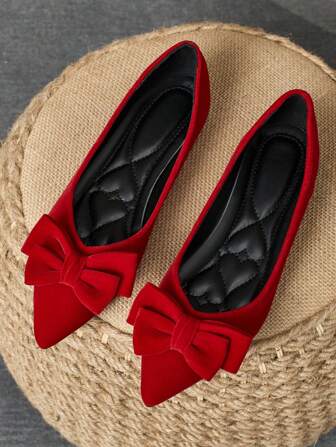 WHDXY 1 双女士平底鞋，新款春夏休闲孕妇软底柔和淑女风格平底鞋，黑色工作鞋，华丽柔和的法式风格，可搭配连衣裙，蝴蝶结点缀芭蕾平底鞋