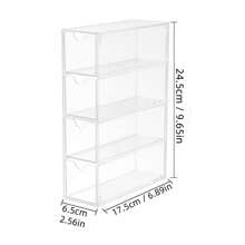 1 szt. Przezroczysty akrylowy 4-warstwowy organizer do szuflady - Pyłoszczelny i składany pojemnik na kosmetyki i biżuterię, idealny do redukcji bałaganu na biurku, widoczne przegródki na makijaż, okulary i akcesoria, organizer do przechowywania kosmetyków