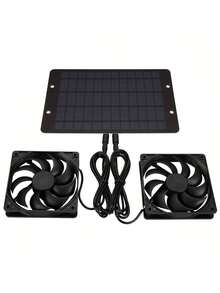 Ventilator solar dublu de 10W/12V, potrivit pentru cotețe mici de găini, sere, șoproane mici, căsuțe pentru animale de companie, răcire prin conducte de evacuare a aerului din fereastră, aer condiționat portabil - Multicolor - Vizualizare 2