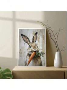 1/6PCS Optional Frame Posters Wall Arts Animals Rabbit Poster Canvas Wall Art Picture Decor ,Wall Art With Frame - Multicolor - View 43