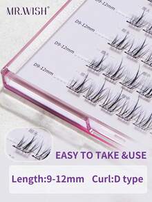 120pcs Glue-Free False Eyelashes, Slouchy Blooming Big Eyes PLUS Bulk Pack, Volumizing Curly Lashes, Easy To Create Soft, Cute Japanese Girl Look, Suitable For Various Eye Shapes, Hooded Eyes, Beginners, MR.WISH Fake Eyelashes - D - View 3