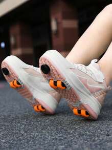 Adjustable Quad Roller Skates With Detachable Wheels And Front Brake For Kids & Adults