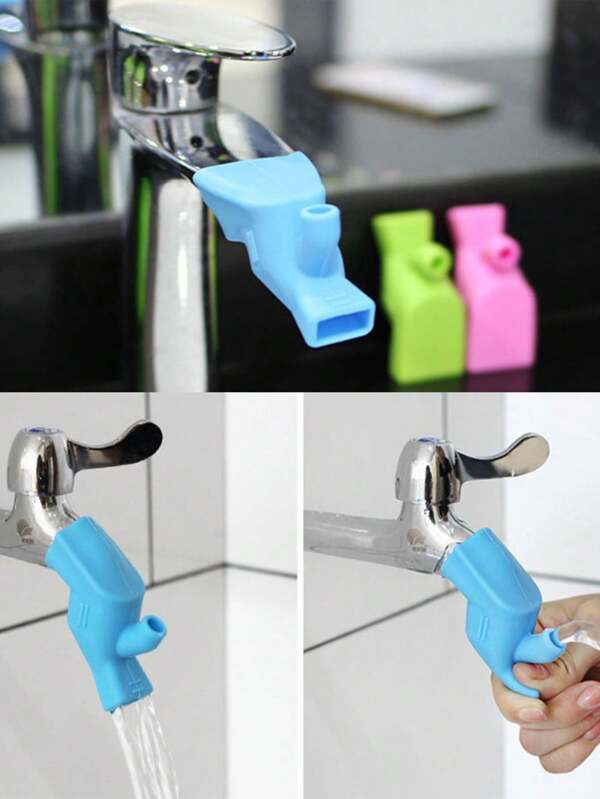 1pc/2pcs Portable Simple Gargle And Toothbrush Cup Silicone Faucet Extension Water Guide Useful Handwashing Facilitator