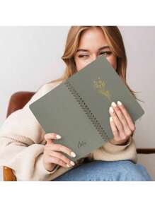 1 Stück ästhetisches Spiralheft, Frauen - Süßes kariertes College-Notizbuch/Heft mit großer Tasche und Futter in 8x5,8 Zoll - perfekt zum Organisieren für Arbeit oder Schule, Schulmaterialien, Rückkehr zur Schule