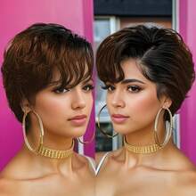 Short Pixie Cut Wigs 13x4 Lace Front Curly Wig Human Hair Wigs For Women Transparent Lace Front Wig - S1/4 - Xem 1