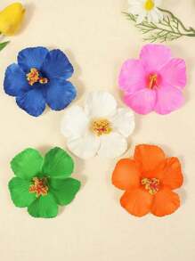 1-3 buc/set accesorii pentru agrafe de păr cu flori de hibiscus pentru întoarcerea la școală, ornament simplu și casual pentru plajă, agrafă de păr florală din rășină dulce, la modă, agrafă de păr pentru plajă, gheară de păr cu hibiscus alb, potrivită pentru naveta, vacanță, călătorie, decorarea ținutelor de plajă
