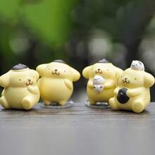 Sanrio A Set Of 4pcs/5pcs Sanrio Series Ornaments PVC Material Pudding Dog Series Unique Appearance Gift First Choice High Playability Suitable For Halloween Christmas Gift Collection Decoration, Etc. (The Product Has Slight Defects, Which Is Normal, Please Be Careful If You Mind,) (Some Parts Are Random, Packaging Is Random)