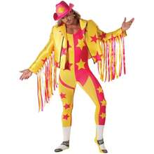 Morph Costumes Macho Man Randy Savage Costume - Adult Wrestling Fancy Dress Outfit For WWE Fans - Fun Party Attire For Events And Celebrations - Yellow - View 4